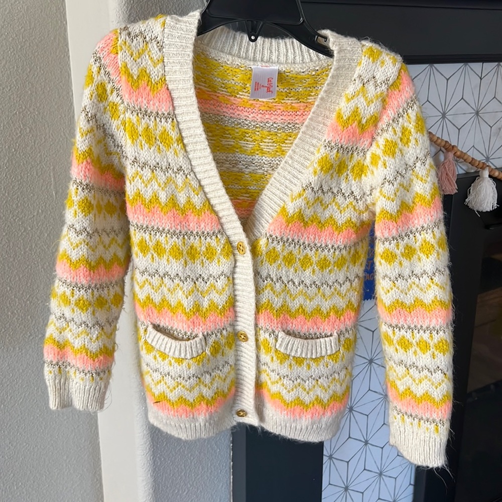 Cat & Jack Sweater w/gold buttons 4T